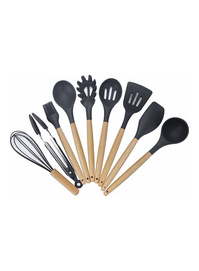 9-Piece Kitchen Utensil Set Black/Beige 