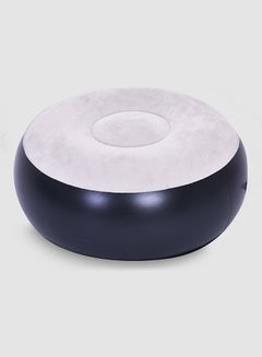 avenli Waterproof Flocked Lounger With Stool Inflatable Living Room Sofa Grey/Black 125 x 100 x 85cm  - Image 3