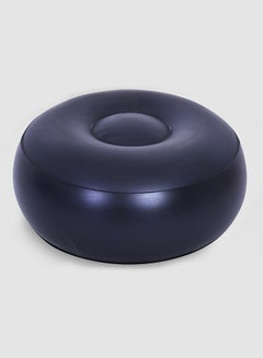 avenli Waterproof Flocked Lounger With Stool Inflatable Living Room Sofa Grey/Black 125 x 100 x 85cm  - Image 4