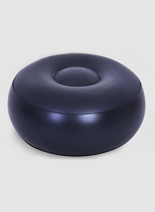 avenli Waterproof Flocked Lounger With Stool Inflatable Living Room Sofa Grey/Black 125 x 100 x 85cm  - Image 4