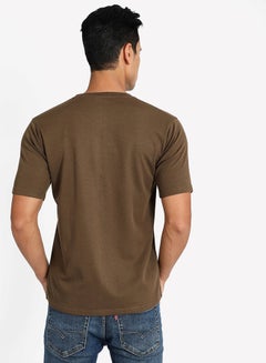 Solid Pattern Crew Neck T-Shirt Dark Olive - v1625143703/N48516610V_2