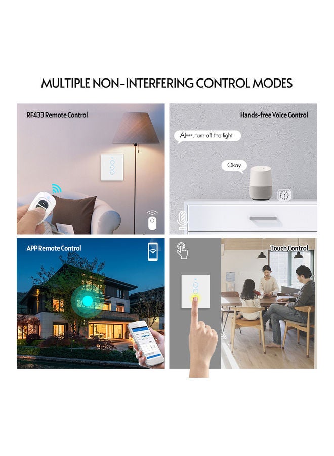 Wi-Fi Smart Switch With Voice Control And Remote Control Black - Image 4