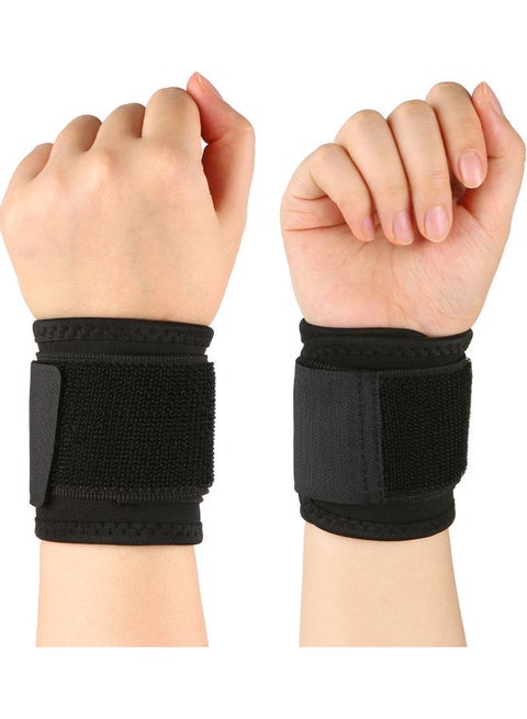 2-Piece Wrist Support Brace Stabilizer Adjustable 9 x 2 x 9cm