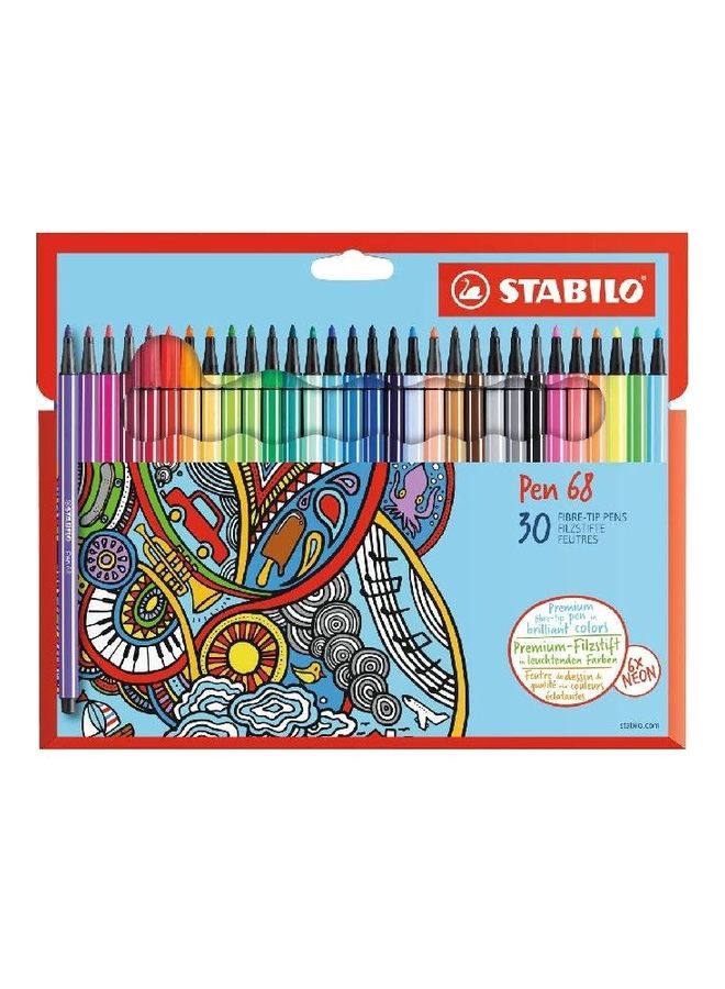 STABILO 30-Piece Premium Felt Tip Pens Set Multicolour - Image 1