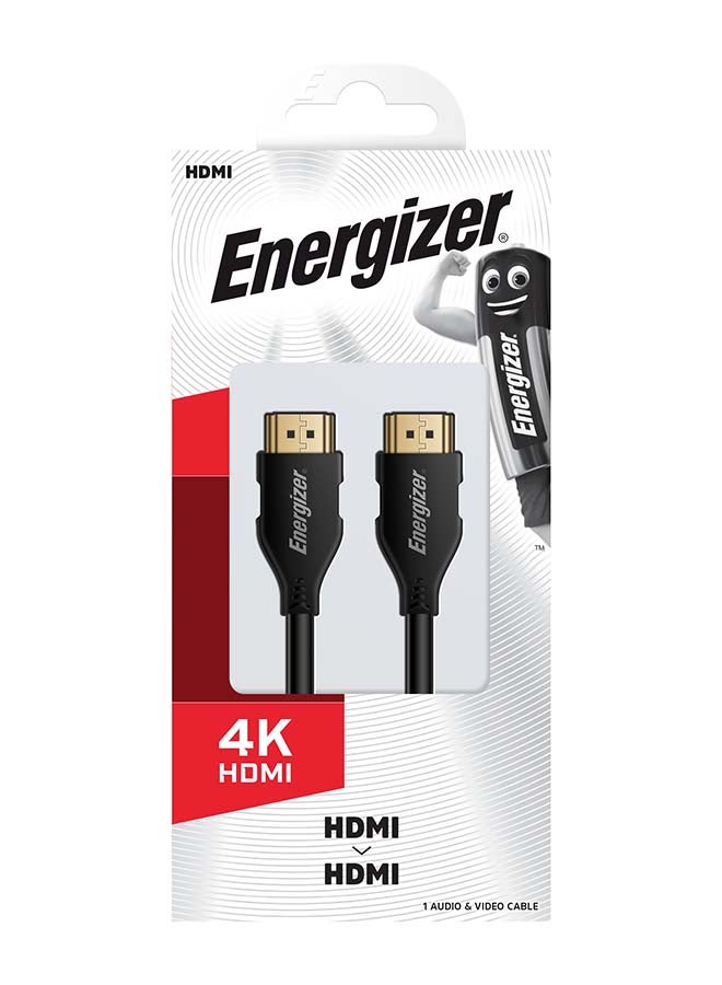 Energizer Classic HDMI Cable 4K 2M HDMI 2.0 18Gbps High-Speed 4K At 60Hz HDMI To HDMI Video Wire Ultra HD 3D 4K HDMI Cord Braided Compatible With MacBook Pro UHD TV Nintendo Switch Xbox PlayStation PS5/4 PC Laptop -2M Black  - Image 3