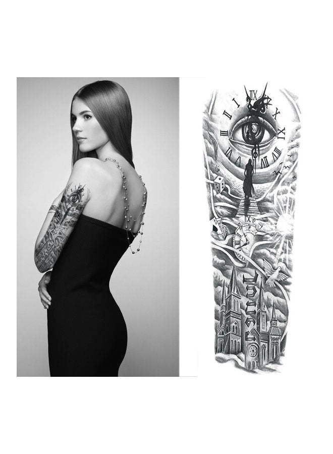 Waterproof Large Vine Peony Rose Flower Tattoo Sticker Multicolour - Image 4