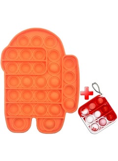 2-Piece Among Us Pop It Fidget Toy With Keychain
