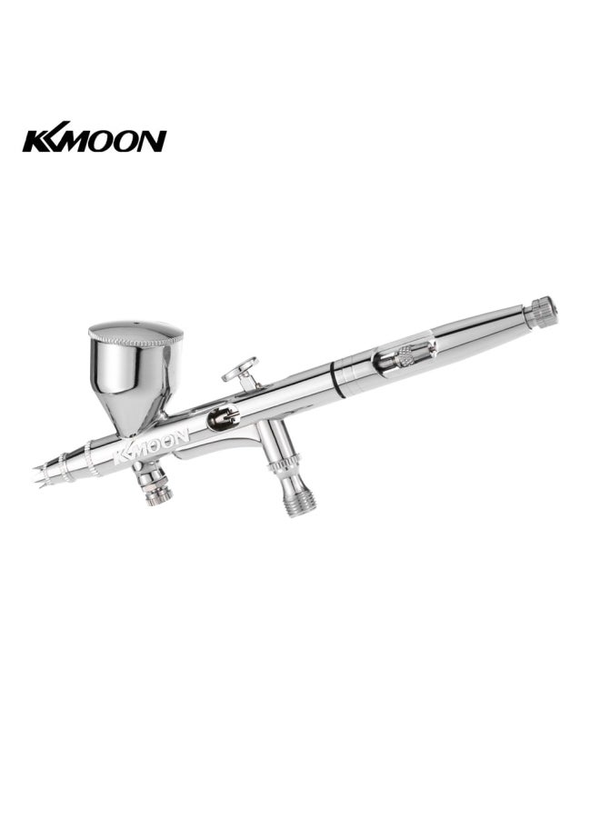 KKmoon Gravity Feed Dual-Action Airbrush Kit Silver 20.50X4.50X11.50cm  - Image 1
