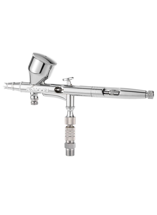 KKmoon Gravity Feed Dual-Action Airbrush Kit Silver 20.50X4.50X11.50cm  - Image 3