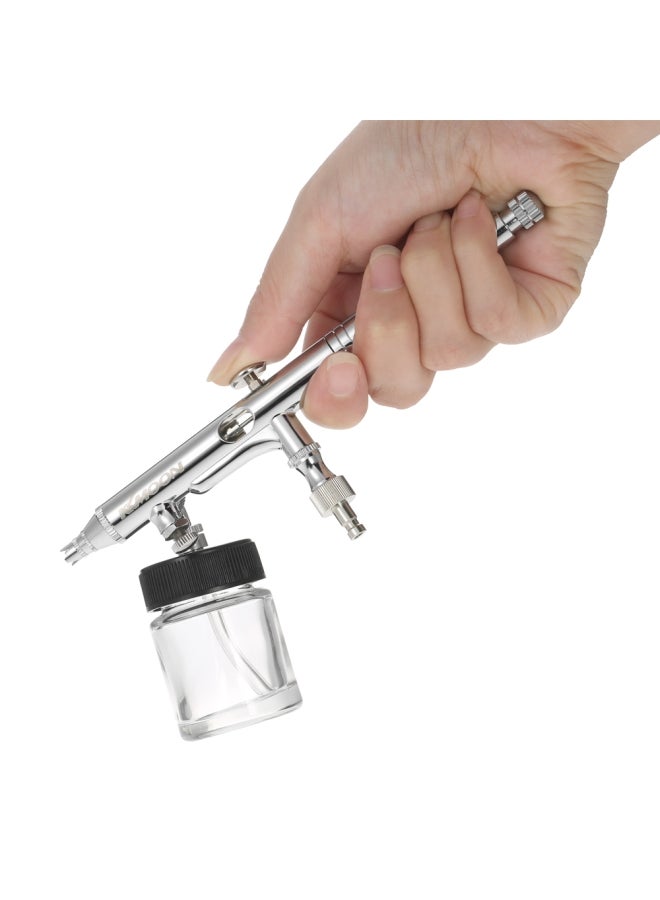 KKmoon Professional Multi-Purpose Side Feed Dual-Action Airbrush Kit Silver 18.50X4.90X11.00cm  - Image 2