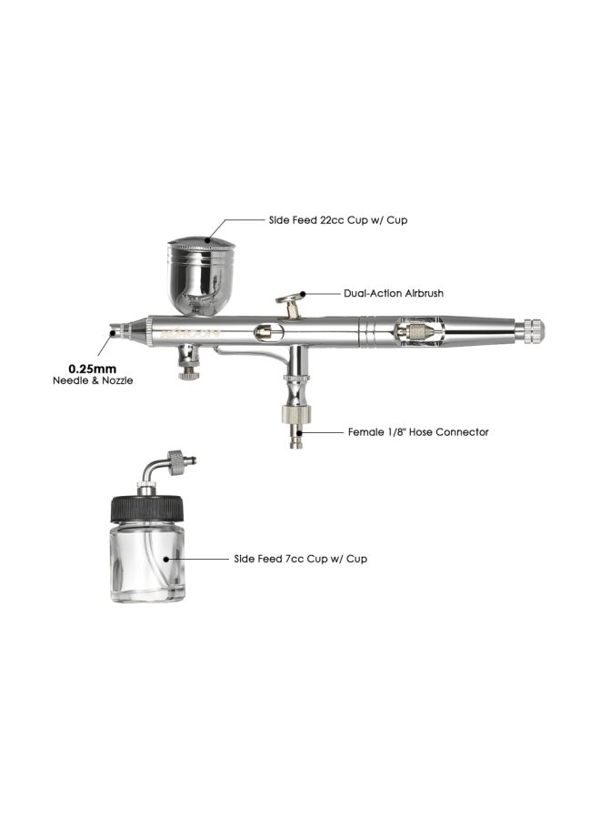 KKmoon Professional Multi-Purpose Side Feed Dual-Action Airbrush Kit Silver 18.50X4.90X11.00cm  - Image 5