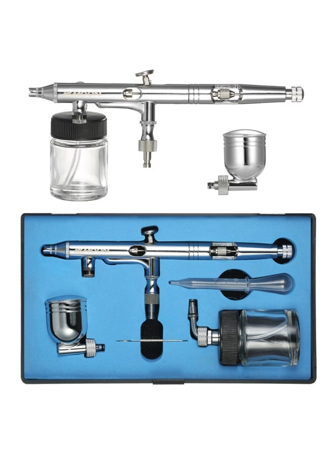 KKmoon Professional Multi-Purpose Side Feed Dual-Action Airbrush Kit Silver 18.50X4.90X11.00cm  - Image 1