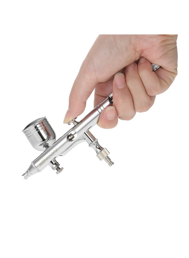 KKmoon Professional Multi-Purpose Side Feed Dual-Action Airbrush Kit Silver 18.50X4.90X11.00cm  - Image 4