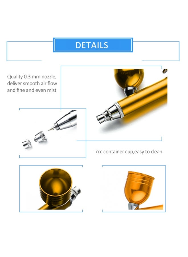 KKmoon Portable Rechargeable USB Airbrush Kit Gold 19.00X6.00X17.00cm  - Image 4