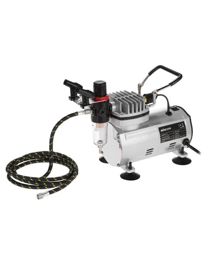 KKmoon 220V Professional Gravity Feed Dual Action Airbrush Air Compressor Kit Multicolour 41.50X16.00X31.00cm  - Image 2