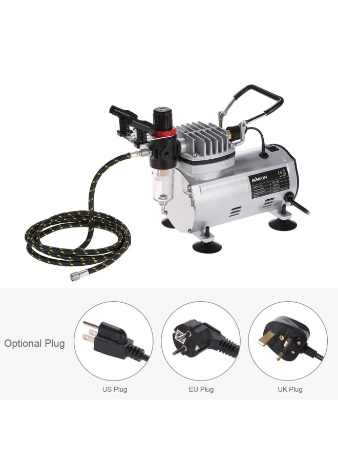 KKmoon 220V Professional Gravity Feed Dual Action Airbrush Air Compressor Kit Multicolour 41.50X16.00X31.00cm  - Image 4