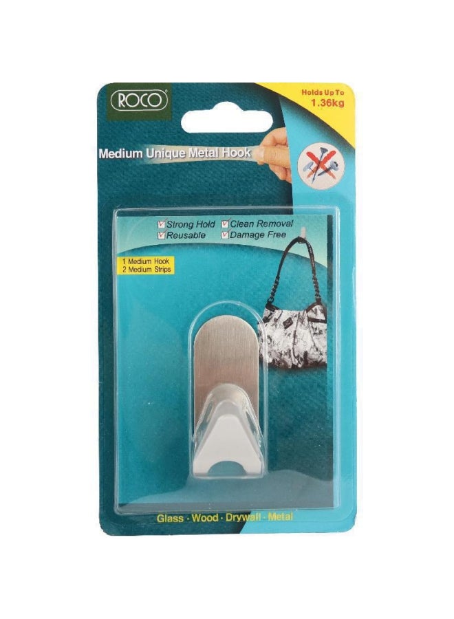 روكو خطاف معدني فريد متوسط الحجم فضي - Image 1