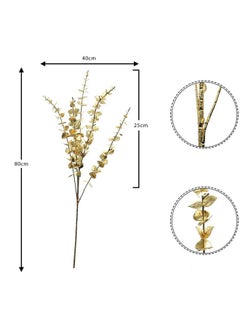 Yatai 2 Piece Artificial Eucalyptus Leaf Set Gold  - Image 3