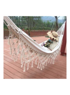 Tassel Double Canvas Hammock White