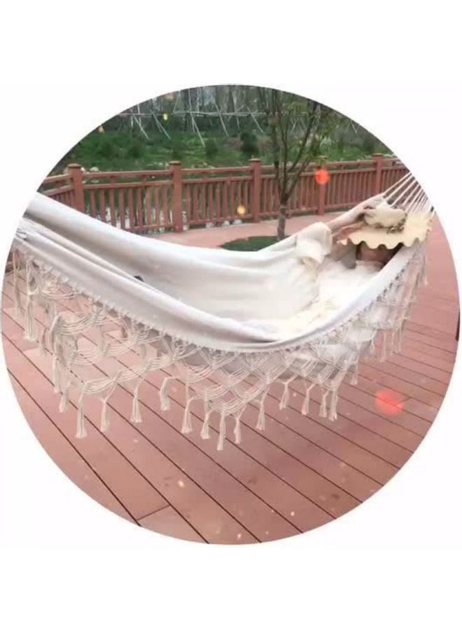 Generic - Tassel Double Canvas Hammock White - Image 1