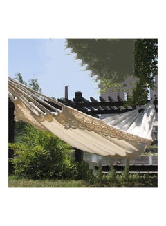 Generic Canvas Fabric Hammocks Striped Ultralight Outdoor Beach Swing Bed White  - Image 5