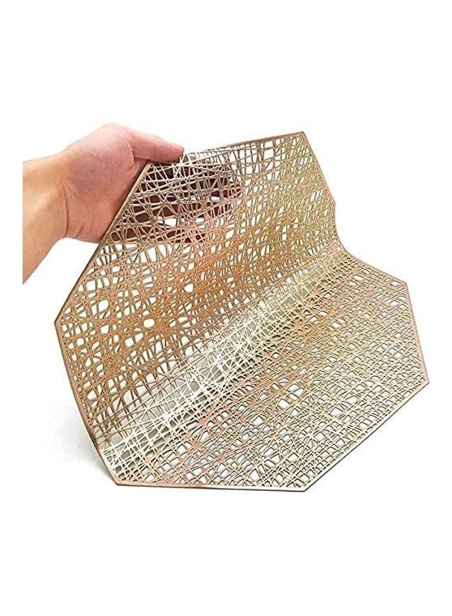 AIWANTO - 6-Piece Vinyl Dining Table Decorative Placemats Gold - Image 1