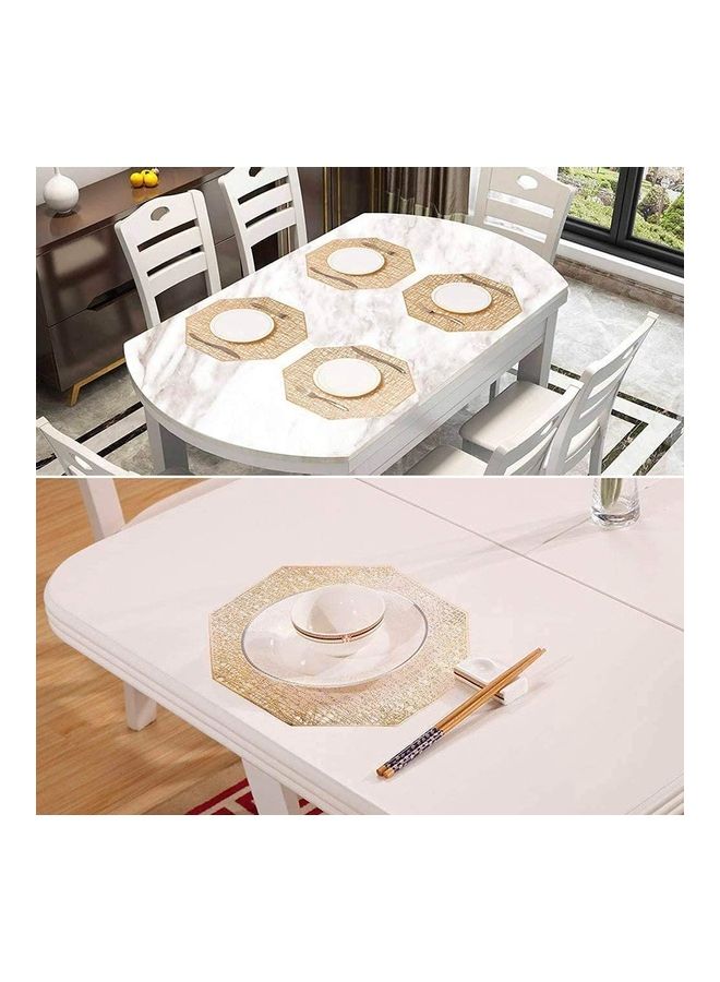 AIWANTO - 6-Piece Vinyl Dining Table Decorative Placemats Gold - Image 1