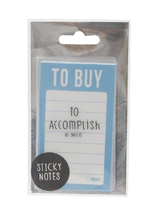 أوراق ملاحظات لاصقة بطبعة "To Buy" أزرق