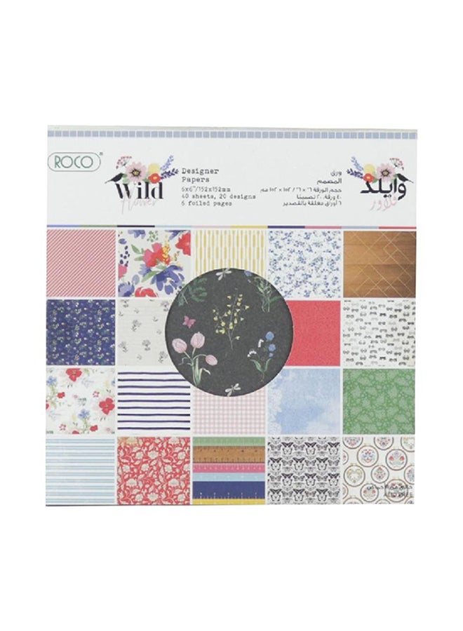 ROCO 40-Sheets Paper Pad Wild Flower - Image 1