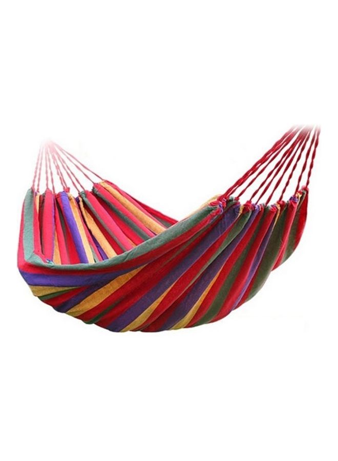 Strip Single Camping Outdoor Canvas Hammock Red - Image 2
