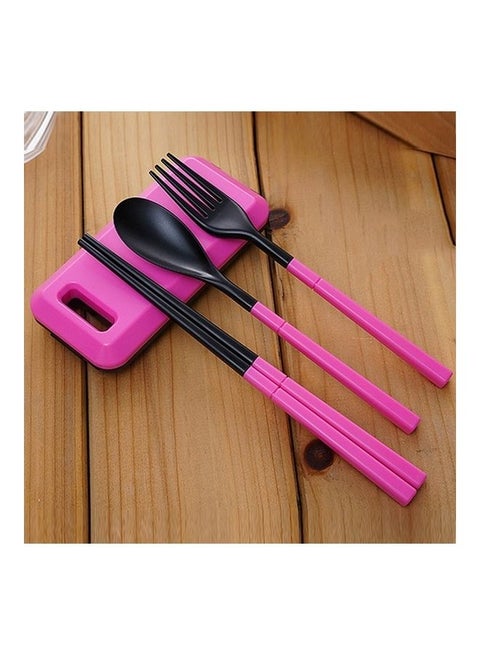 3 In 1 Folding Cutlery Set With Storage Box 17 X 5 X 11cm