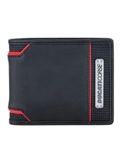 دوكاتي كورس DUCATI CORSE Elegante Men's Wallet, Black, 11, Wallet With Card Holder أسود/ أحمر