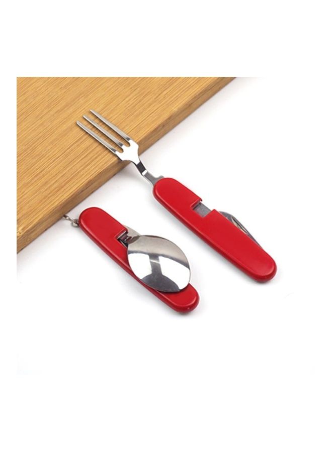 Generic Outdoor Stainless Steel Folding Cutlery Set 10 X 2 X 3cm - Image 2