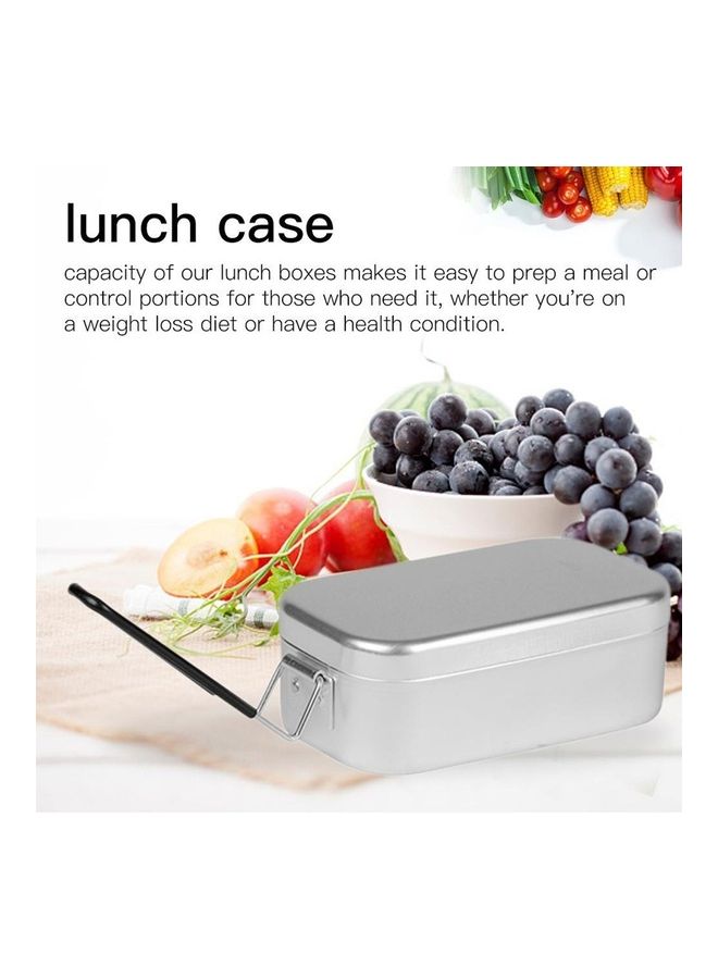 Outdoor Travel Camping Camping Lunch Box Silver 18 x 10 x 11cm  - Image 3