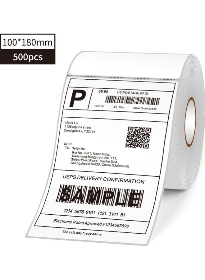 500-Piece Thermal Label Paper Rolls White - Image 1