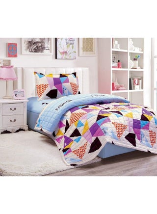 3 Pieces Kids Compressed Comforter Set Single Size Polyester Multicolour 150x200cm - v1625153302/N48692470A_1