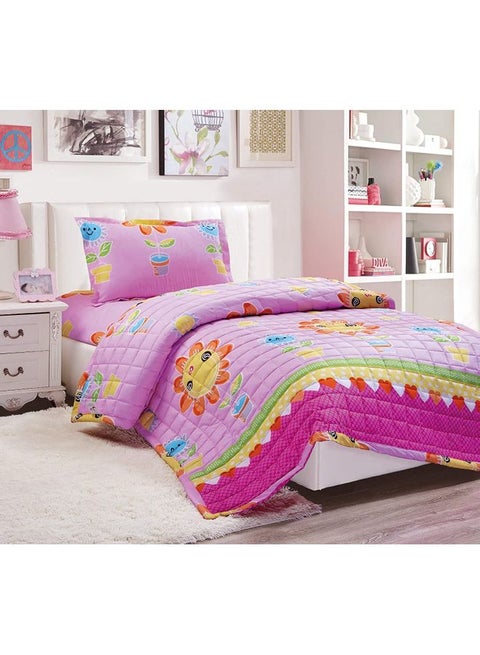 3 Pieces Kids Compressed Comforter Set Single Size Polyester Multicolour 150x200cm