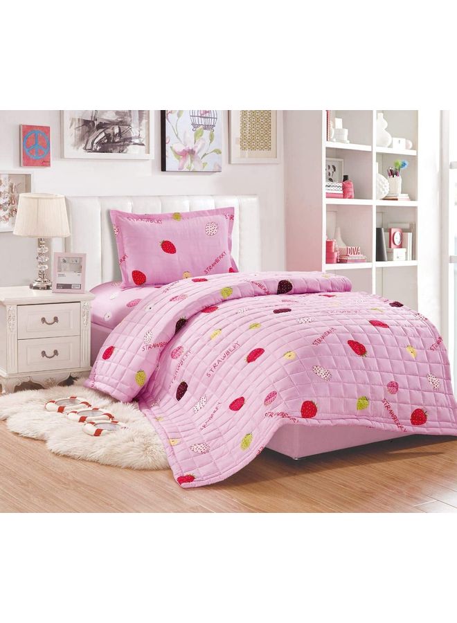 3 Pieces Kids Compressed Comforter Set Single Size Polyester Multicolour 150x200cm - v1625153340/N48692471A_1