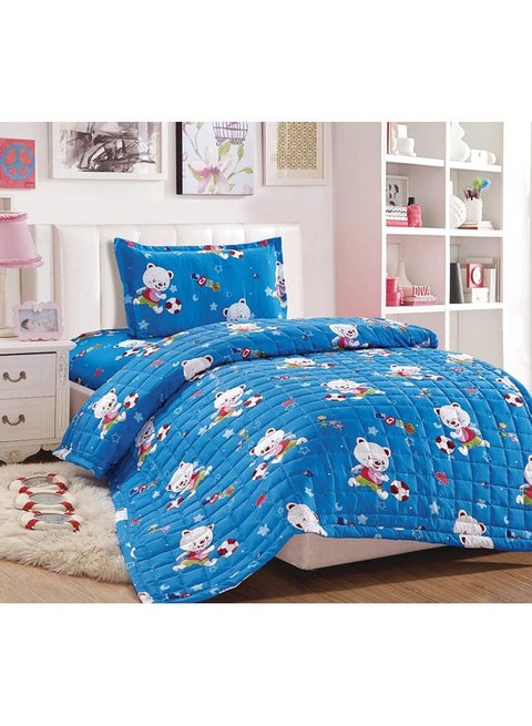 3 Pieces Kids Compressed Comforter Set Single Size Polyester Multicolour 150x200cm