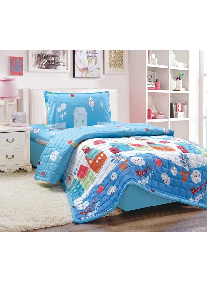 Sleep night - 3 Pieces Kids Compressed Comforter Set Single Size Polyester Multicolour 150x200cm - Image 1