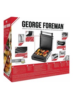 George Foreman Smokeless Non-Stick Electric Grill, Indoor BBQ and Griddle Hot Plate with Built-in Drip Tray, Stainless Steel 1500 W RHB28000 Silver  - Image 4