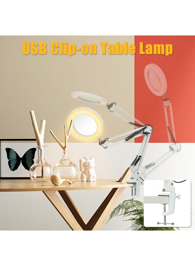 تومشاين مصباح طاولة بإضاءة LED قابل للتعديل ومزود بمشبك وبمنفذ USB أبيض دافئ  - Image 4