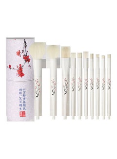 VILILY 10-Piece Chinese Style Make-Up Brush Set with Storage Container Multicolour  - Image 1