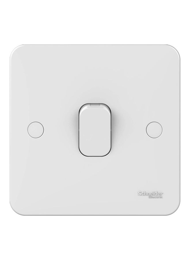 Schneider Electric 2-Way Lisse Plate Switch, 1 Gang, 10AX White