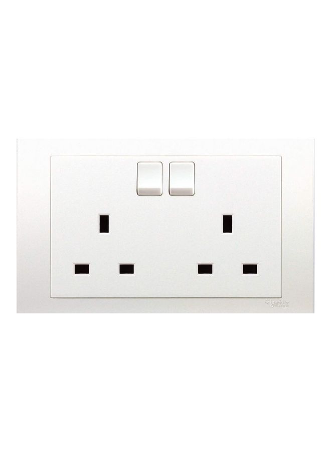 1-Gang Vivace Double Switched Socket 13A, 230V White - v1625201847/N48694211A_1