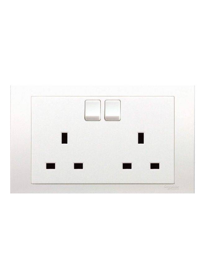 Schneider Electric 1-Gang Vivace Double Switched Socket 13A, 230V White 