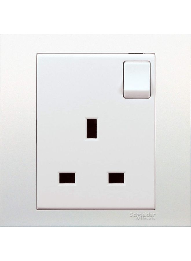 Schneider 1-Gang Vivace Single Switched Socket 13A, 230V White 8.5x8.5x2.5cm