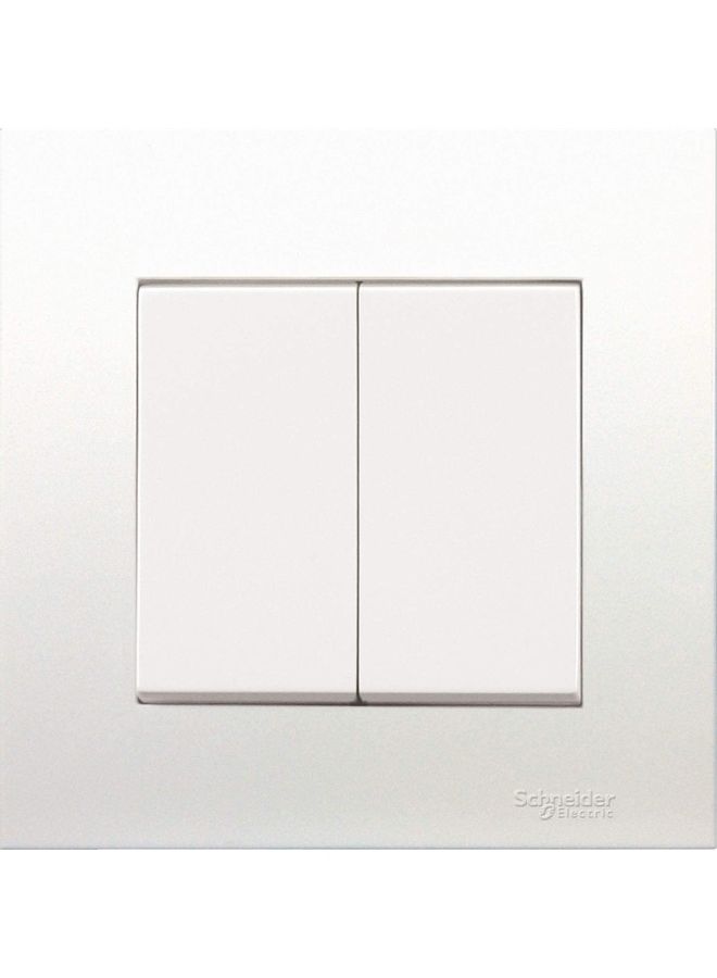 Schneider Electric 2-Way Vivace Plate Switch 2 Gang 16AX White 