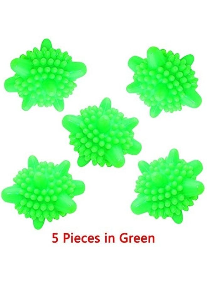 مجموعة كرات غسيل سحرية للتنظيف المنزلي مكونة من 5 قطع. أخضر