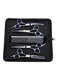 XiuWoo 4-Piece Scissors Set with Comb and Box for Pet Silver  - Image 1